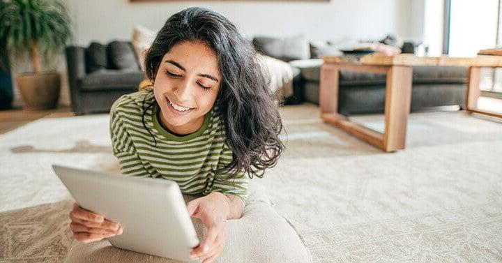 High school student studying during online classes at Connections Academy